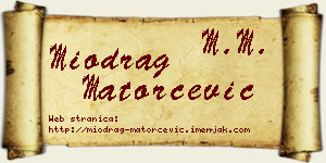 Miodrag Matorčević vizit kartica